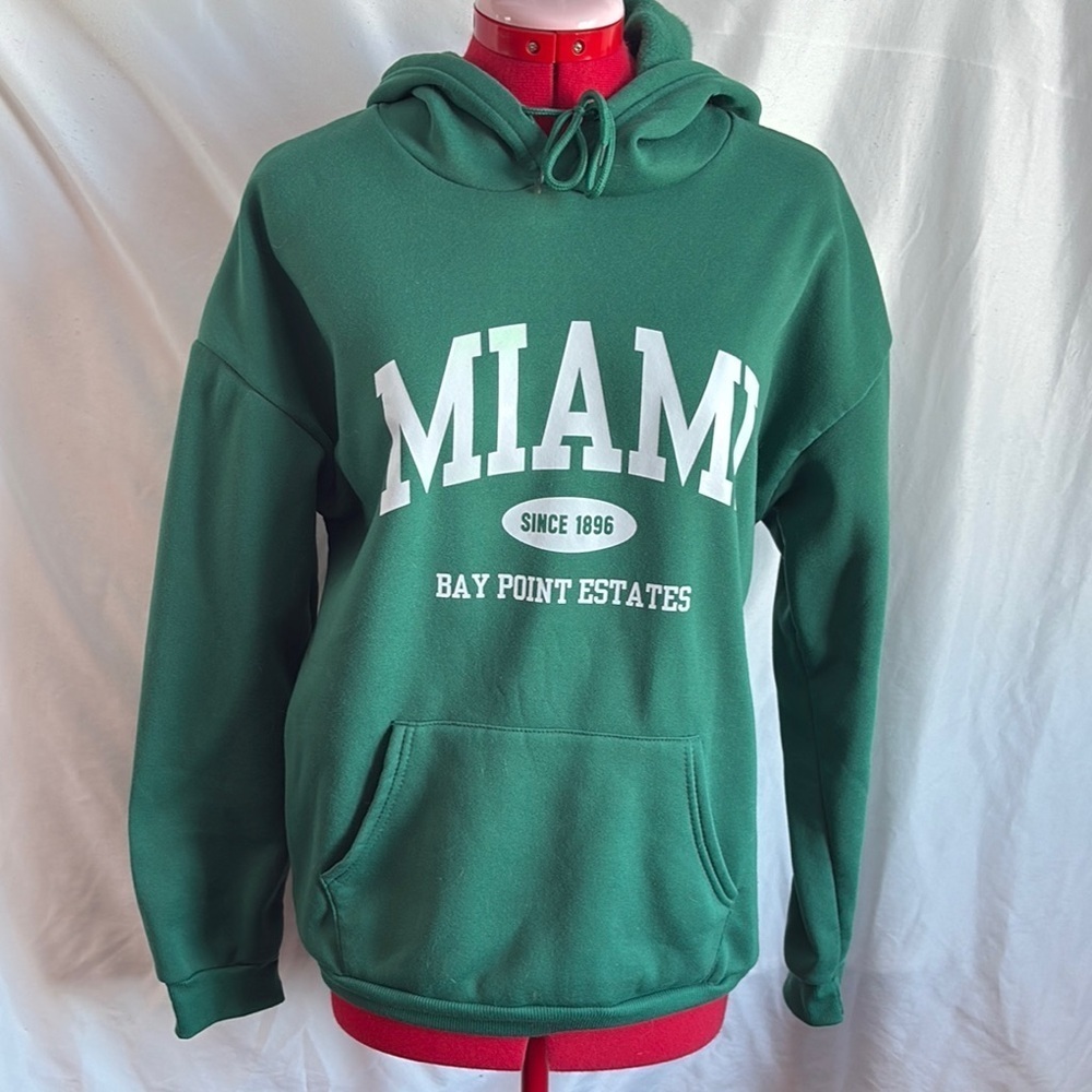 MM311 SHEIN Green Collegiate Miami Hoodie